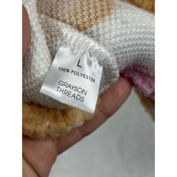 Grayson Threads Barbie Sweatshirt Women’s Size L Super Soft Fleece Floral Flower - Picture 15 of 16